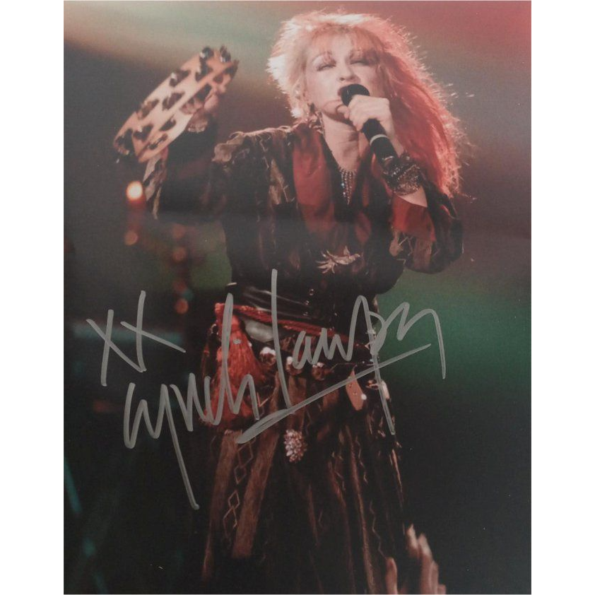 Cindy Lauper 8 by 10 photo signed with proof
