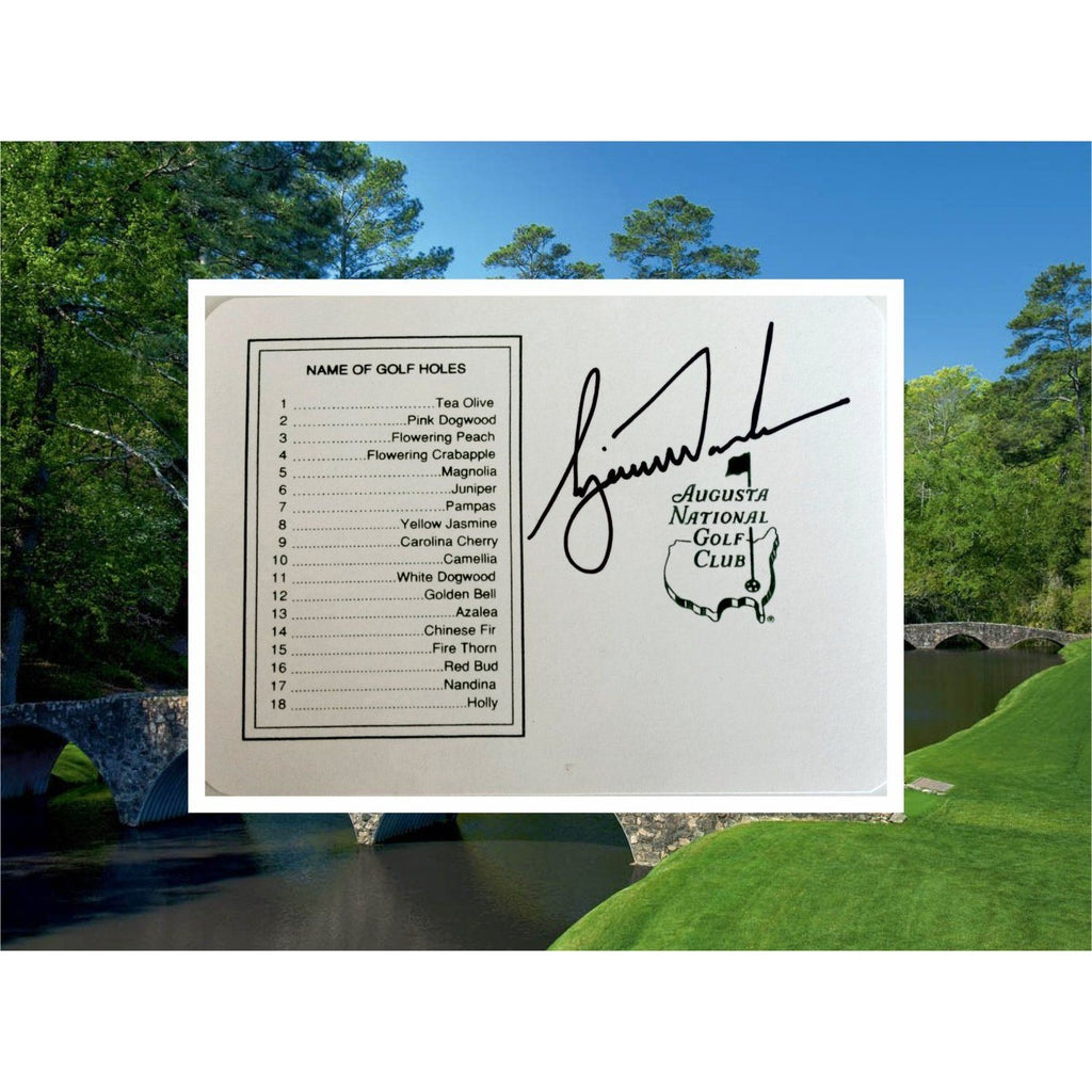 Tiger Woods Masters scorecard signed with proof