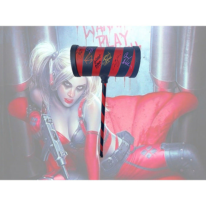 Suicide Squad Margot Robbie cast signed 32in mallet with proof