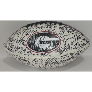 Georgia Bulldogs 2022-23 Stetson Bennett, Brock Bowers, Kirby Smart team signed football with proof with free case