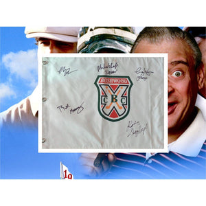 Bill Murray Rodney Dangerfield Chevy Chase Caddyshack golf flag signed with proof