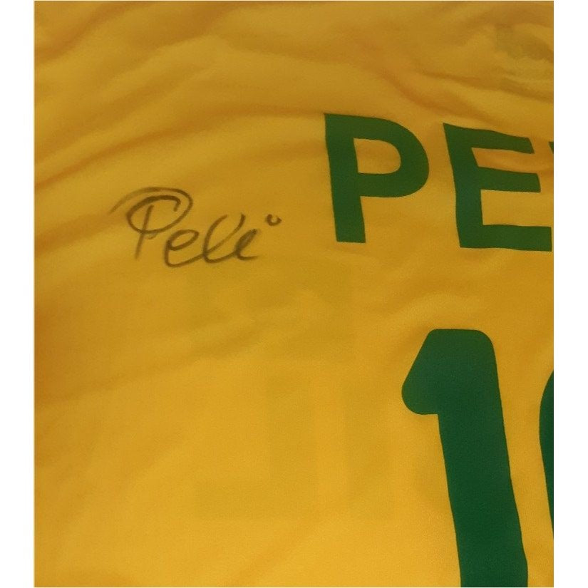 Pelé Edson Arantes do Nascimento Brazil jersey signed with proof - Awesome Artifacts 