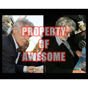 Indiana Jones Harrison Ford, Steven Spielberg, George Lucas cast signed with proof 11 by 14 photo
