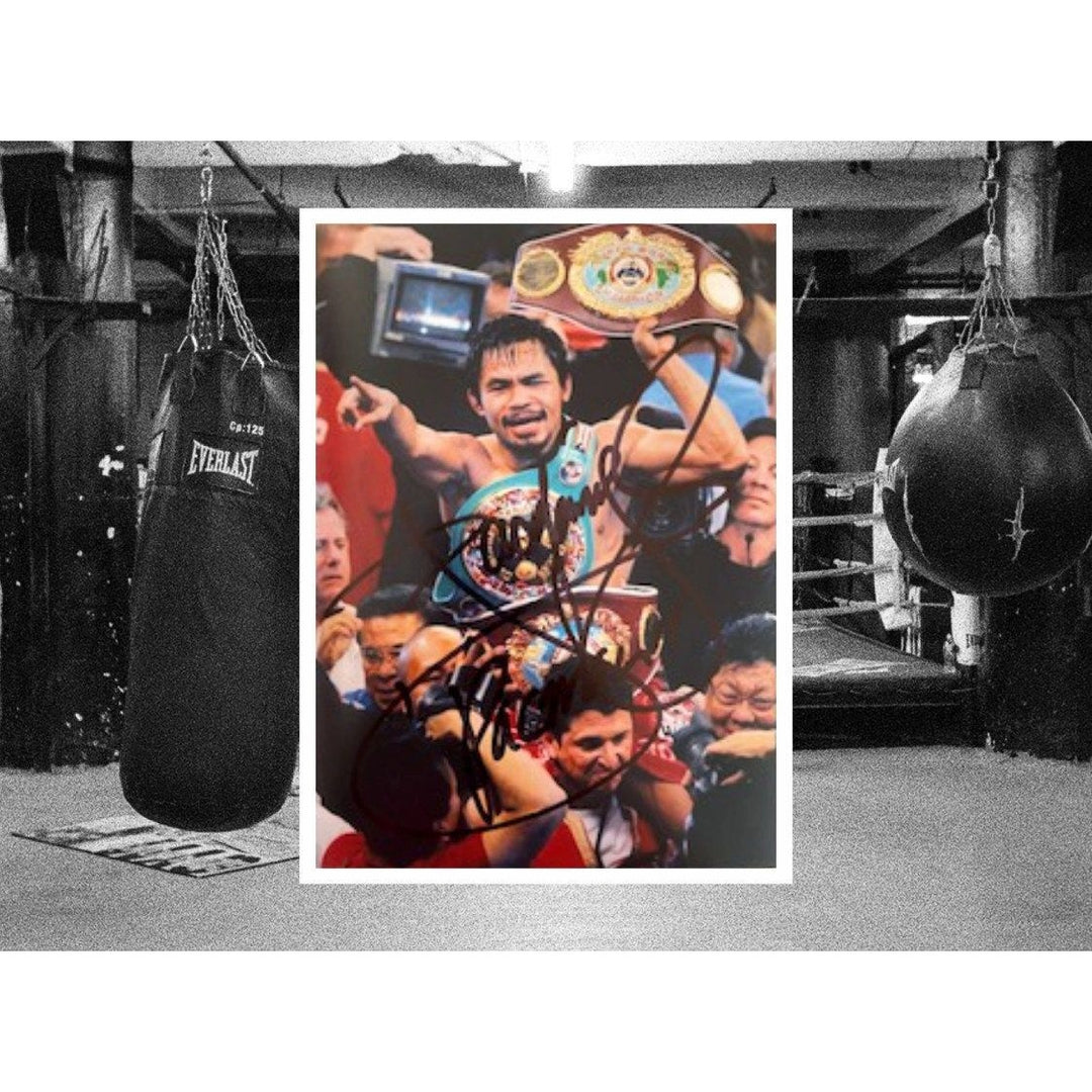 Manny Pacman Pacquiao boxing great 5 x 7 photo signed with proof - Awesome Artifacts 