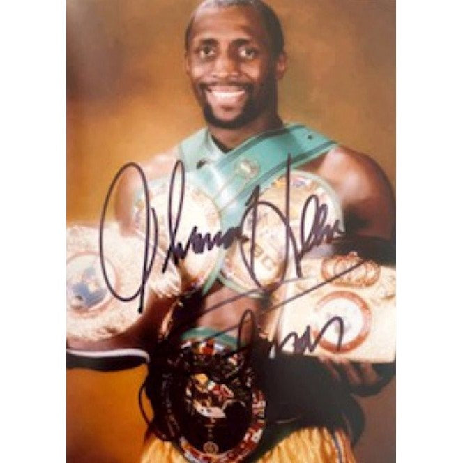 Thomas Hitman Hearns boxing Legend 5 x 7 photo signed with proof - Awesome Artifacts 