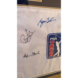 Presidential framed golf pin flag George W& H Bush, Bill Clinton, Barack Obama, Gerald Ford signed with proof