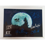 Load image into Gallery viewer, E.T. cast signed Steven Spielberg, Drew Barrymore, Dee Wallace, Thomas Howell, Peter Coyote 8 by 10 signed with proof
