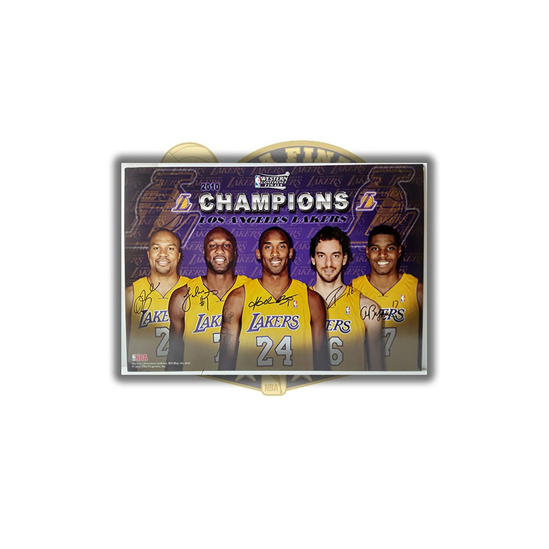 Kobe Bryant, Pau Gasol, Derek Fisher, Lamar Odom, Andrew Bynum 20x30 photo signed with proof - Awesome Artifacts 