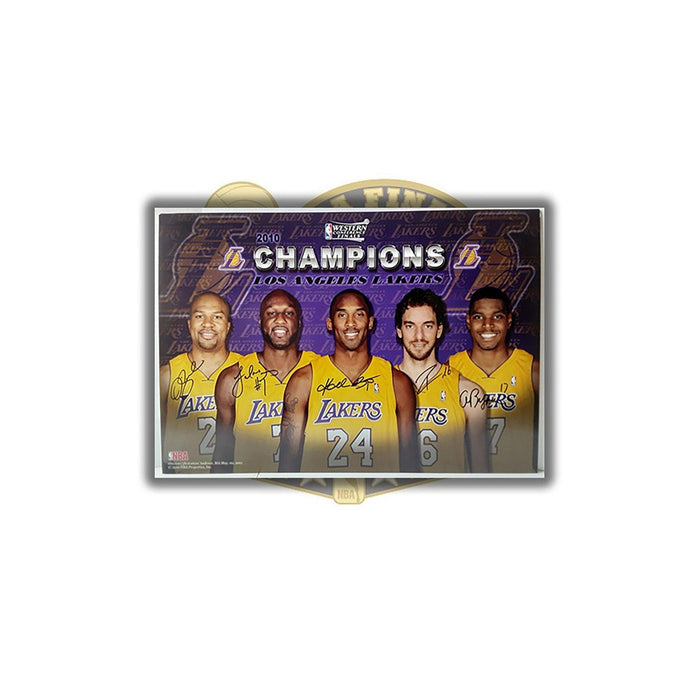 Kobe Bryant, Pau Gasol, Derek Fisher, Lamar Odom, Andrew Bynum 20x30 photo signed with proof