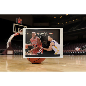 Michael Jordan and Steph Curry 8x10 signed with proof