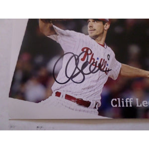 Roy Halladay Cole Hamels and Cliff Lee 8 by 10 signed photo