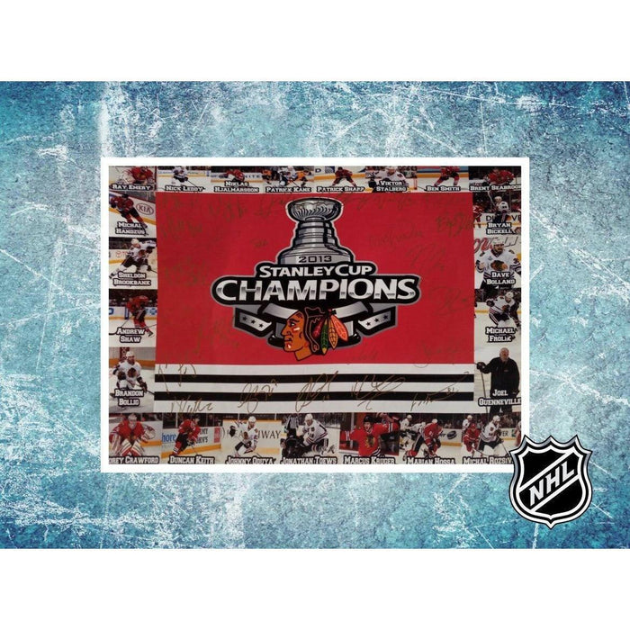 Patrick Kane Patrick Sharp Jonathan Toews Chicago Blackhawks 2014-15 Stanley Cup champion team signed 16 x 20 photo signed