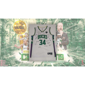 Giannis Antetokounmpo Milwaukee Bucks NBA champions 2020-21 team signe –  Awesome Artifacts