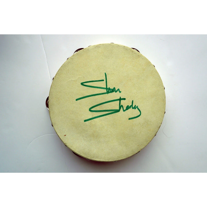 Marshall Mathers Slim Shady Eminem signed tambourine 8 in with proof - Awesome Artifacts 