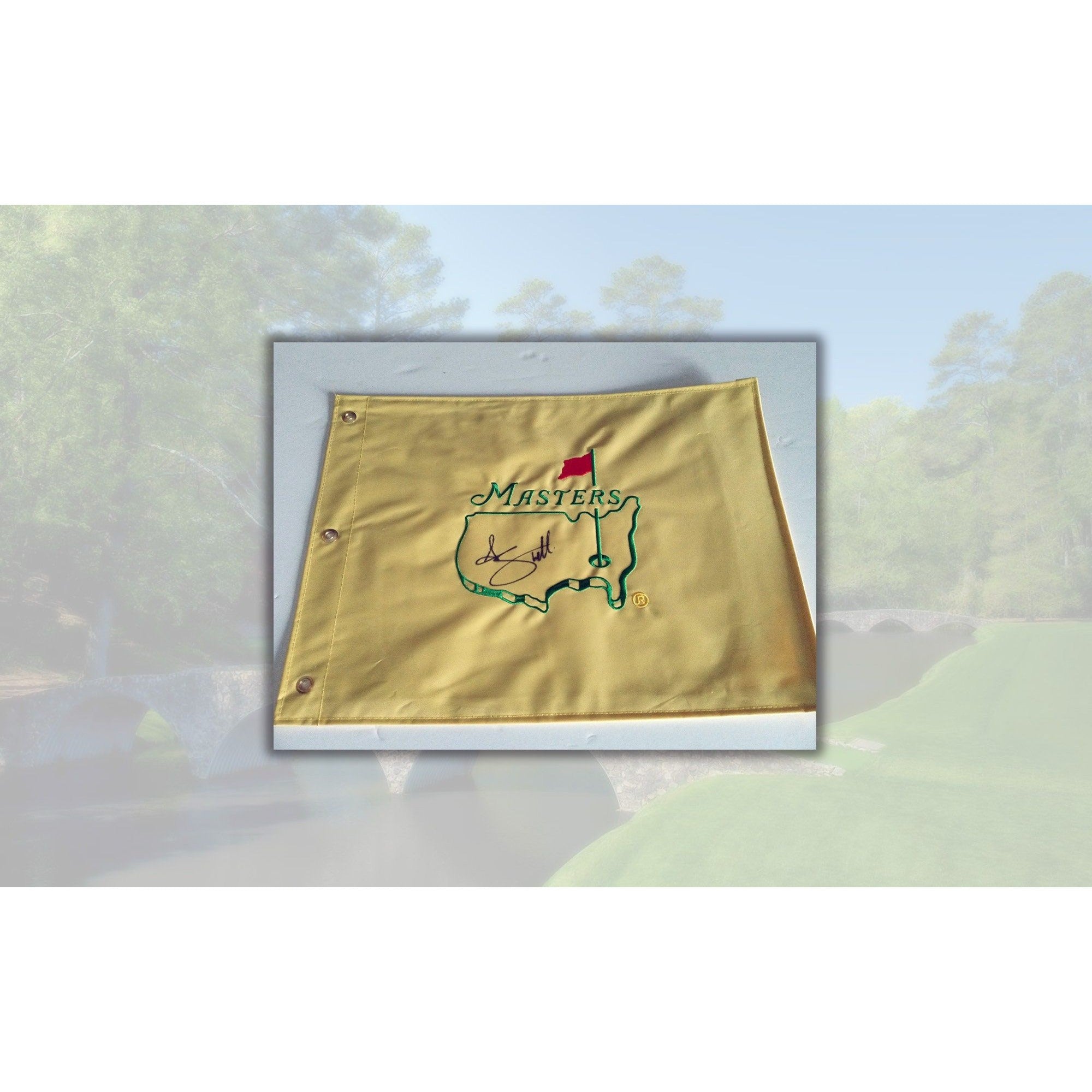 Adam Scott Masters champion signed golf flag with proof