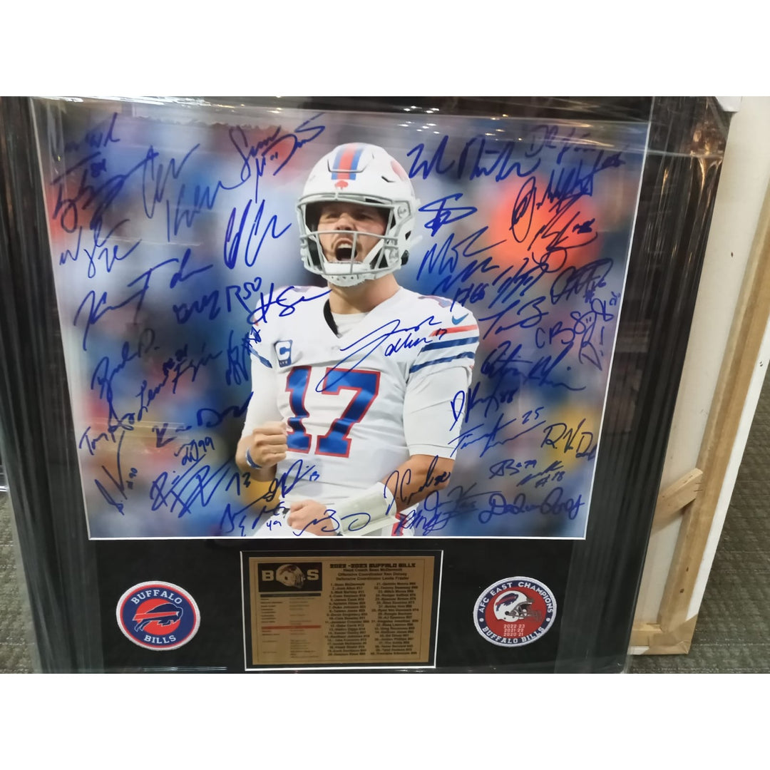 Josh Allen Stefon Diggs Buffalo Bills 16x20 photo 2022 team signed and framed with proof