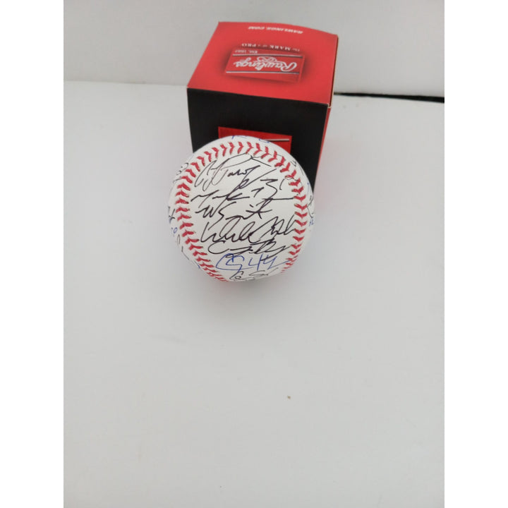 2020 World Series champion Los Angeles Dodgers team signed MLB Rawlings framed baseball with proof