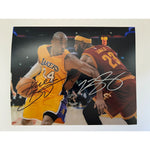 Load image into Gallery viewer, Lebron James and Kobe Bryant 8x10 photo signed with proof
