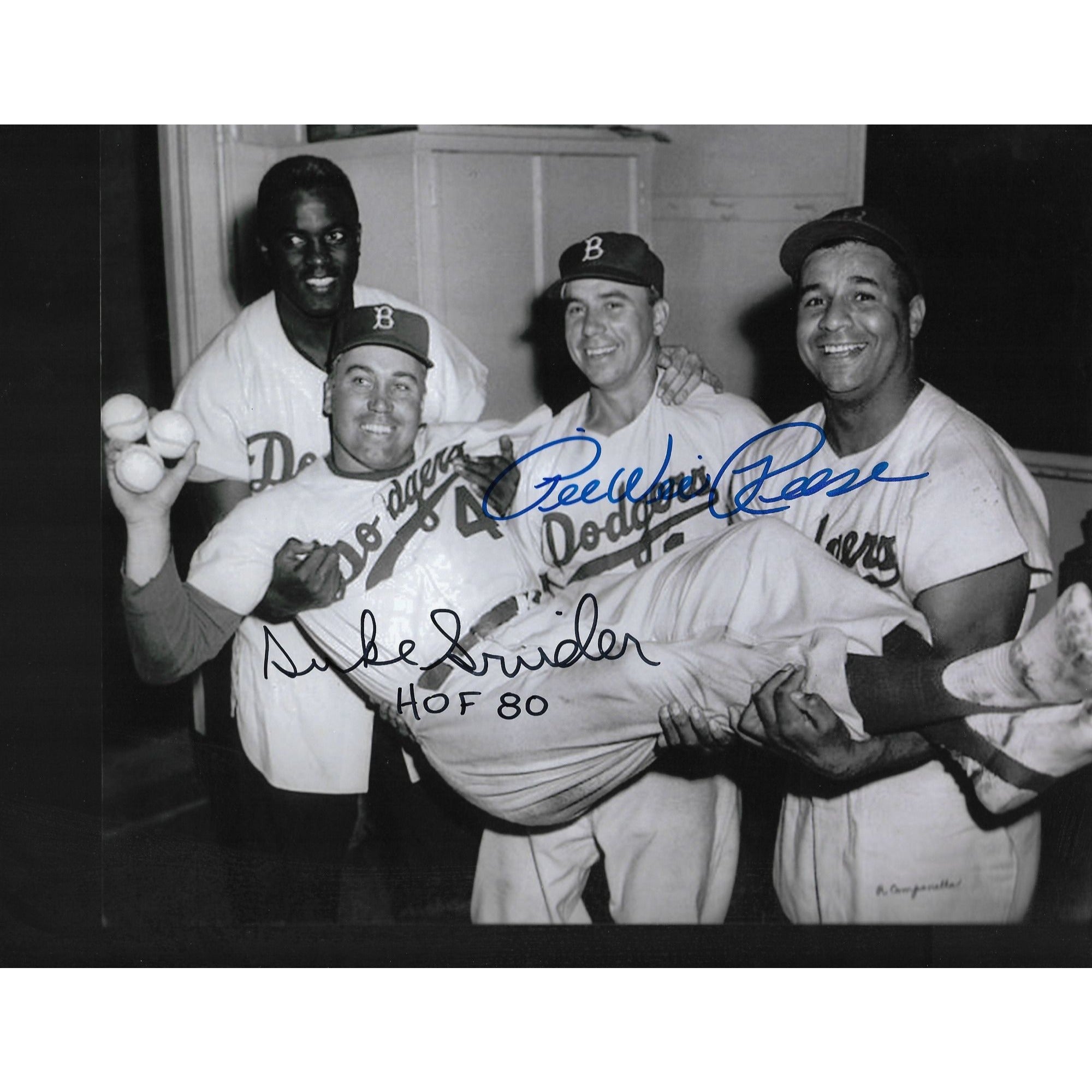Pee Wee Reese and Duke Snider 8 by 10 signed photo