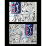 Load image into Gallery viewer, Phil Mickelson, Arnold Palmer, Johnny Miller, Tiger Woods signed PGA golf flag with proof
