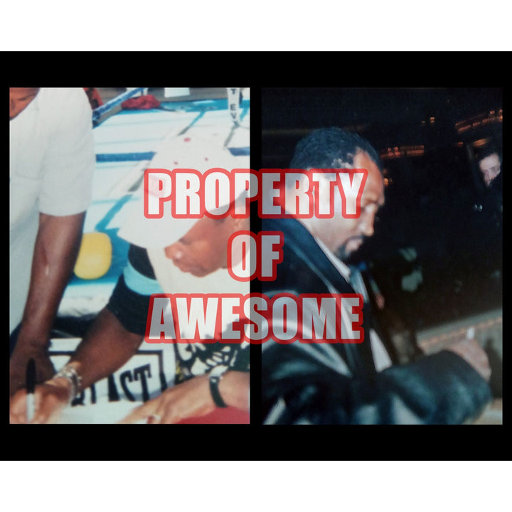 Sugar Ray Leonard and Thomas Hearns 11 by 14 photo signed with proof - Awesome Artifacts 