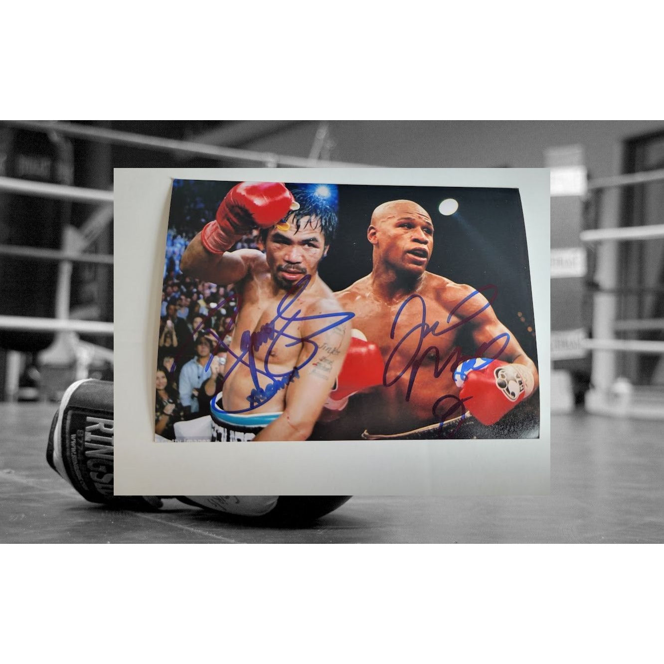 Floyd Mayweather and Manny Pacquiao 5 x 7 photograph signed