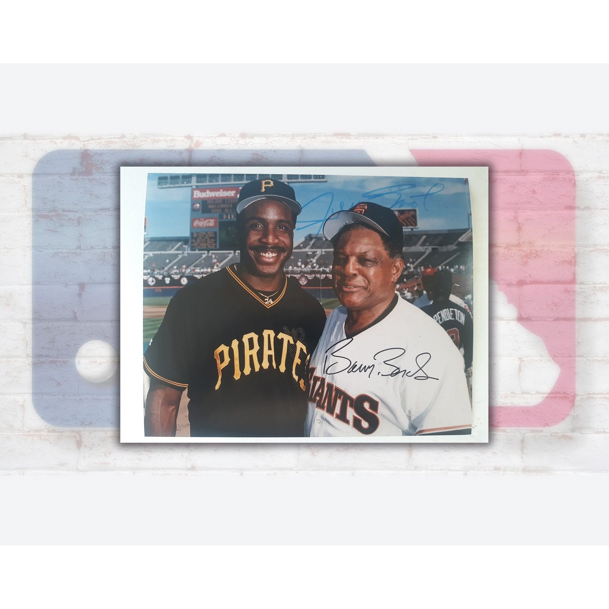 Barry Bonds and Willie Mays 8 x 10 signed photo with proof