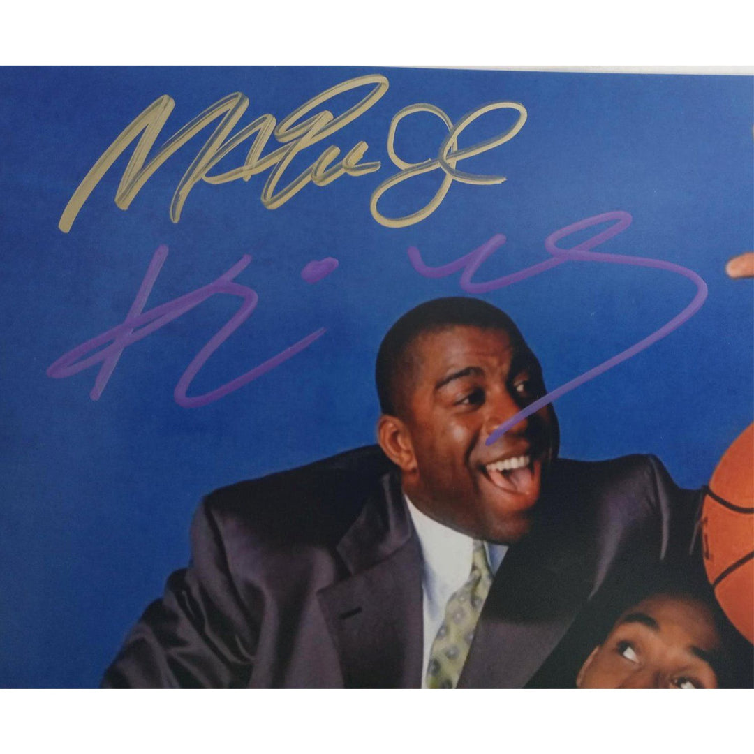 Kobe Bryant and Magic Johnson 8x 10 photo signed with proof - Awesome Artifacts 