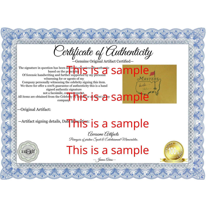 Certificate of Authenticity for Roger Mitty Breaking Bad 5 x 7 signed photo