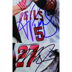 Mike Trout and Albert Pujols just 8 by 10 photo signed with proof