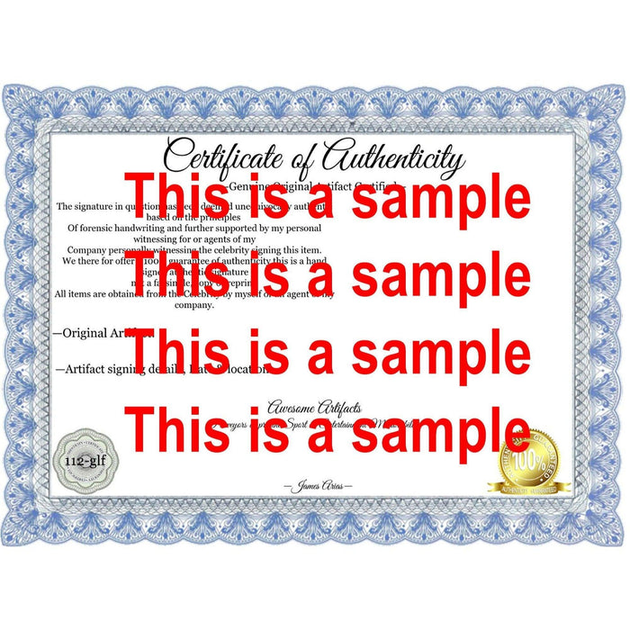 Certificate of Authenticity for Sandy Koufax, Cloud Osteen and Don Drysdale 8 by 10 signed photo
