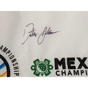 Dustin Johnson World Golf Championship pin flag signed with proof