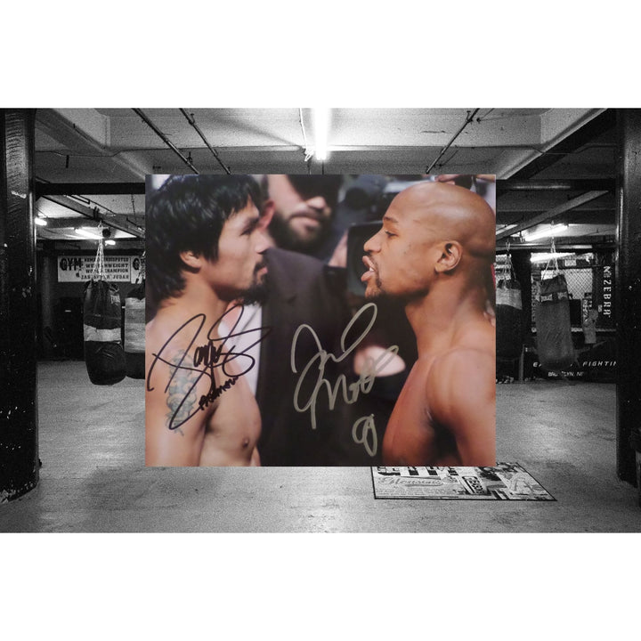 Floyd Mayweather Jr and Manny Pacquiao 8x10 signed photo