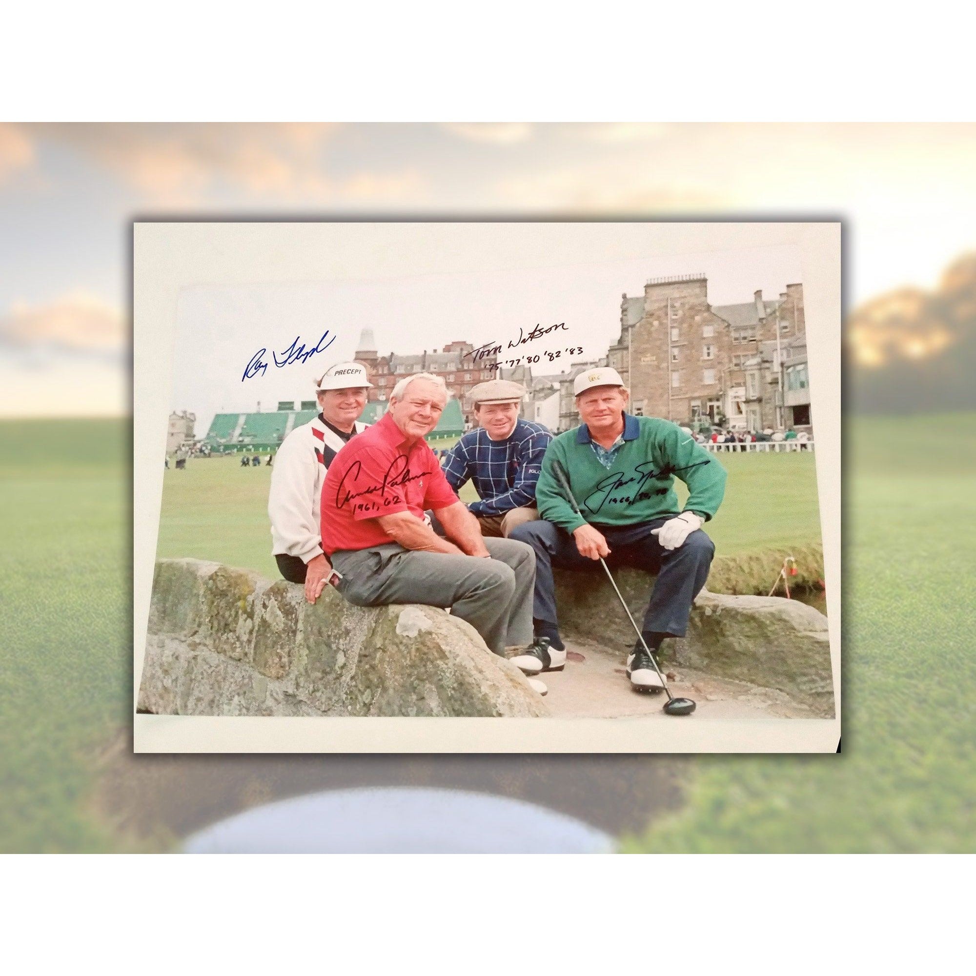 Arnold Palmer, Tom Watson, Jack Nicklaus and Raymond Floyd 16 x 20 with proof