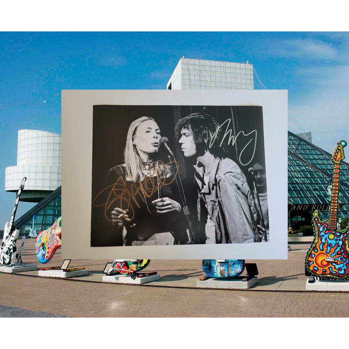 Neil Young and Joni Mitchell 8x10 photo signed with proof