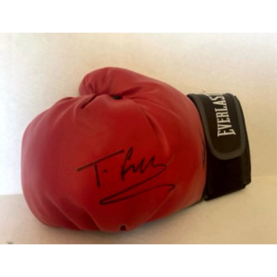 Tyson Fury leather boxing gloves signed with proof