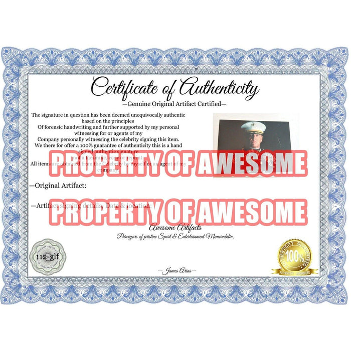 Certificate of Authenticity for Jack Nicholson "A Few Good Men" 5 x 7 photo signed with proof