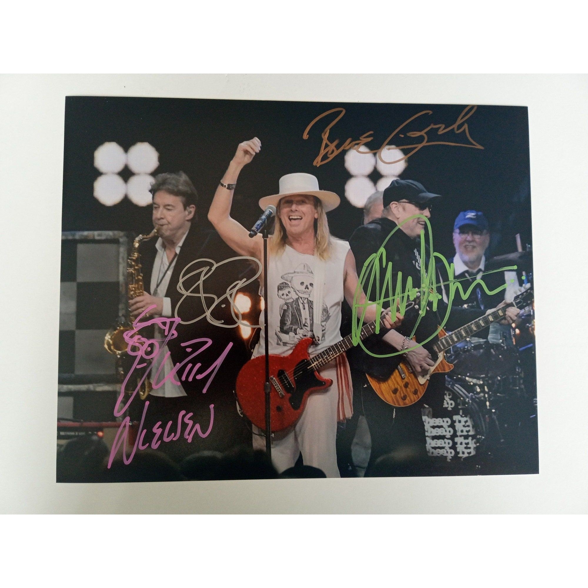 Cheap Trick Rob Zander, Bun E. Carlos, Rick Nielsen, Tom Peterson 8 by 10 signed with proof