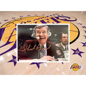 Chick Hearn Los Angeles Lakers 5 x 7 photo signed with proof
