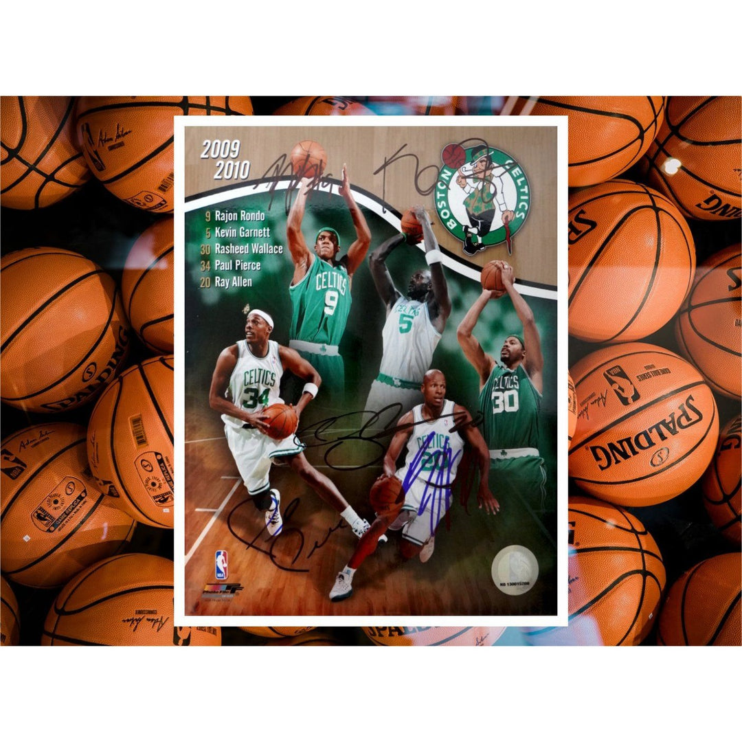 Ray Allen Kevin Garnett Paul Pierce Rasheed Wallace Rajon Rondo 8 x 10 photo signed - Awesome Artifacts 