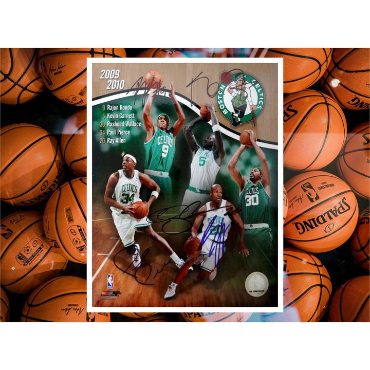 Ray Allen Kevin Garnett Paul Pierce Rasheed Wallace Rajon Rondo 8 x 10 photo signed - Awesome Artifacts 