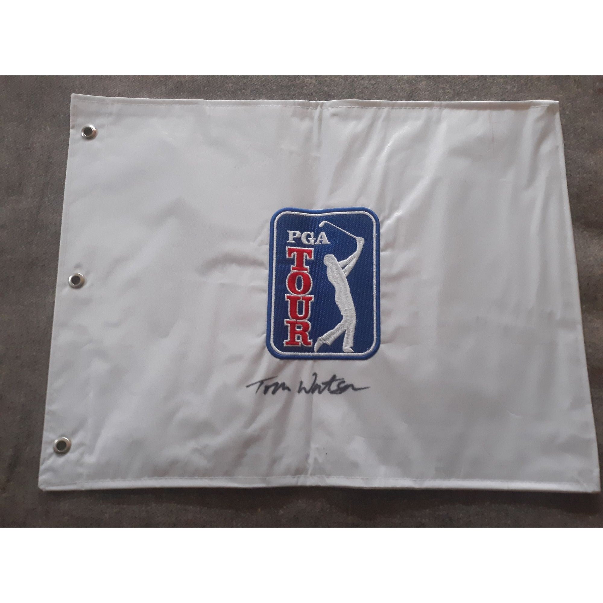 Tom Watson golf PGA Tour flag signed with proof