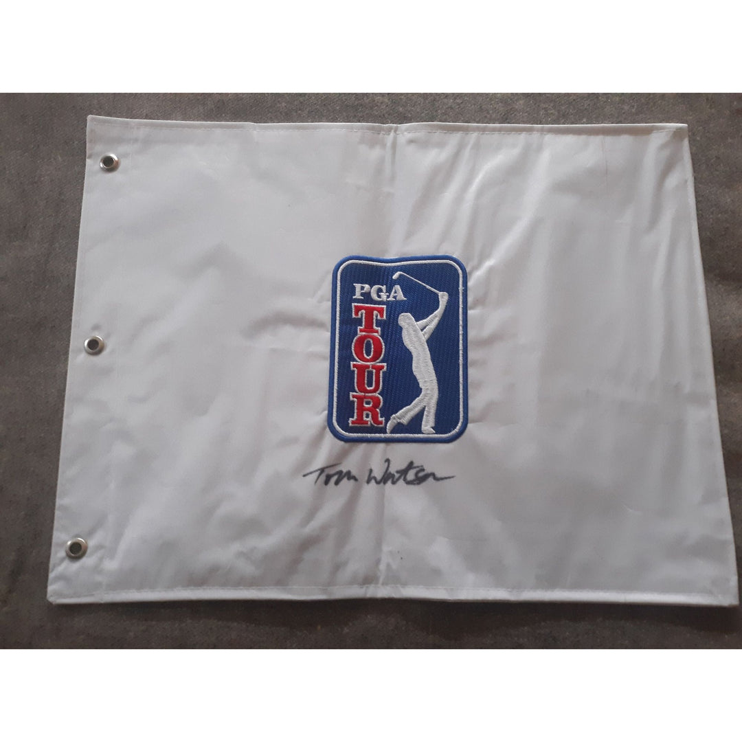 Tom Watson golf PGA Tour flag signed with proof - Awesome Artifacts 