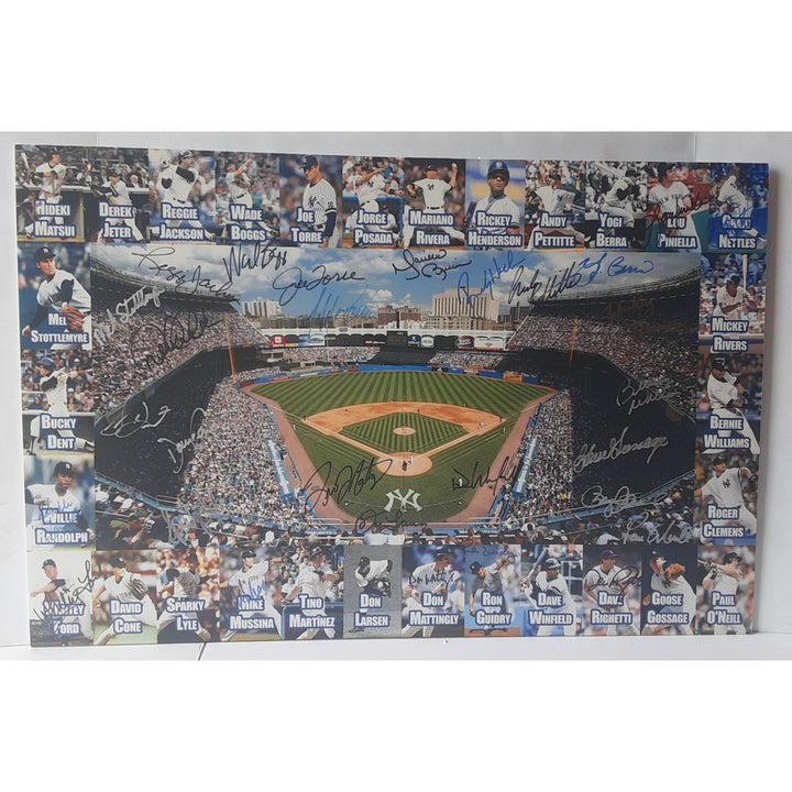 Whitey Ford, Derek Jeter,  30 New York Yankees all-time greats signed photo with proof - Awesome Artifacts 