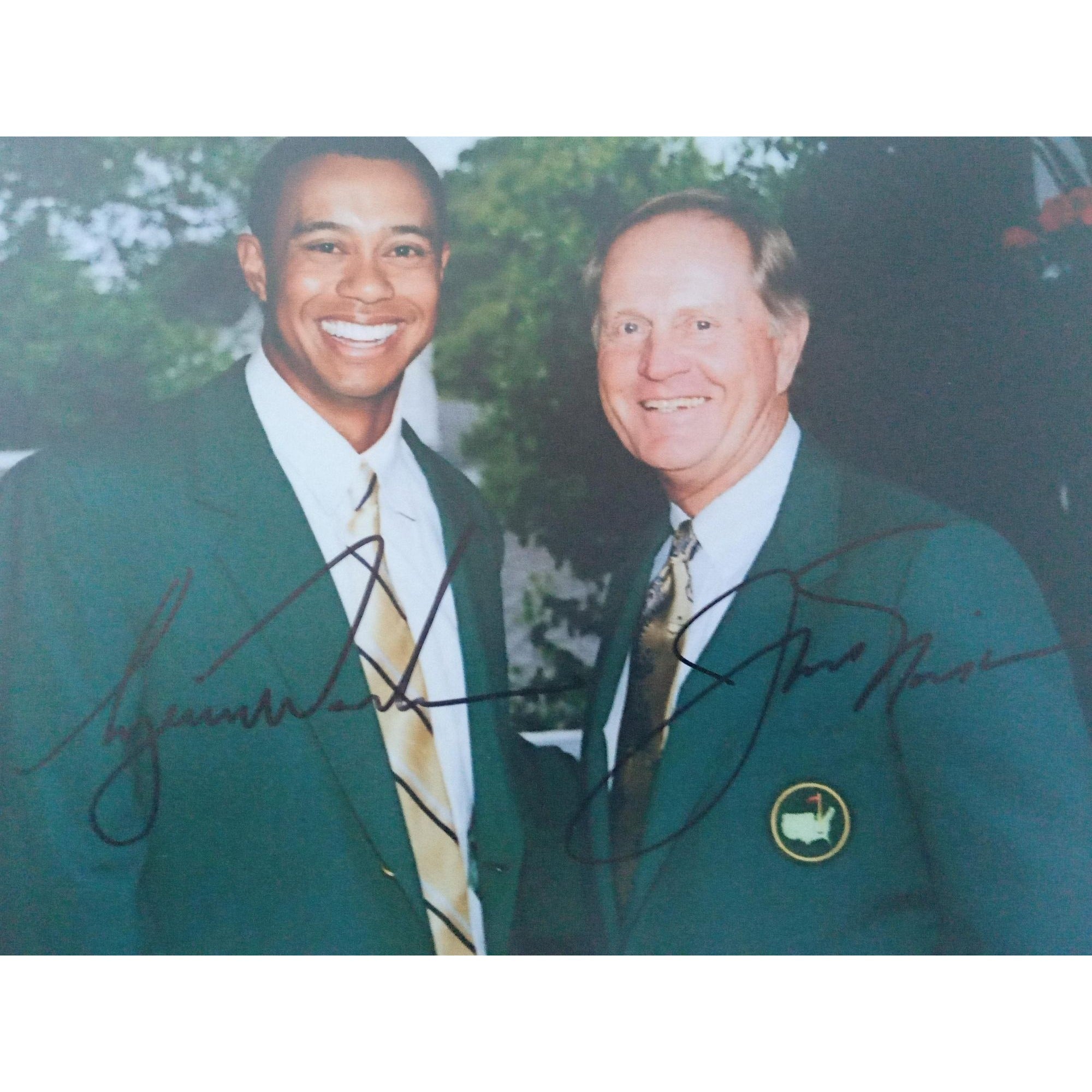 Tiger Woods and Jack Nicklaus 8 x 10 photo signed with proof