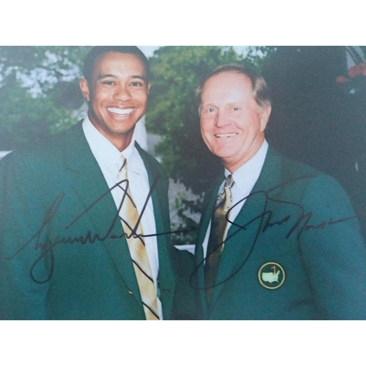 Tiger Woods and Jack Nicklaus 8 x 10 photo signed with proof - Awesome Artifacts 