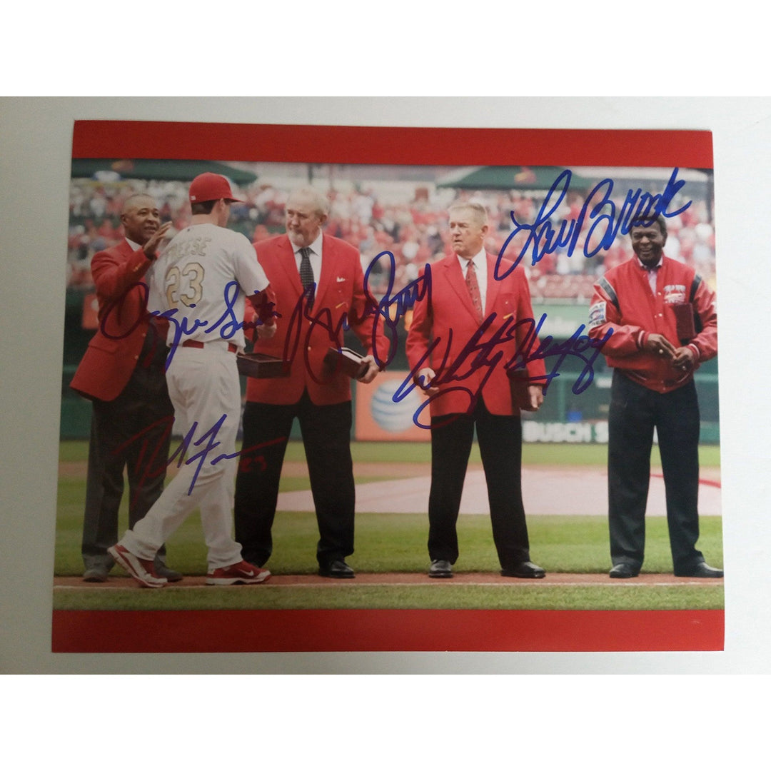 Ozzie Smith, Bruce Sutter, Whitey Herzog 8 by 10 signed photo with proof - Awesome Artifacts 