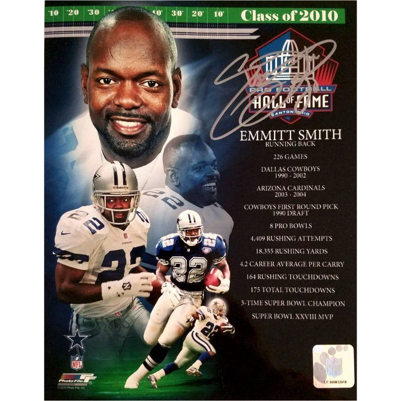 Emmitt Smith Dallas Cowboys 8x10 photo sign with proof