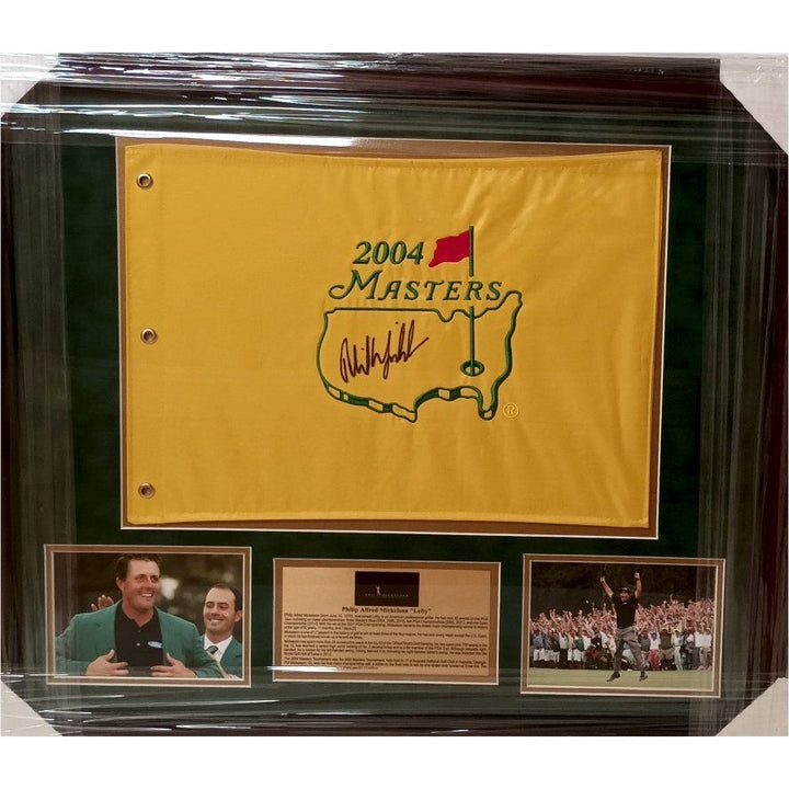 Phil Mickelson 2004 Masters Flag signed with proof - Awesome Artifacts 