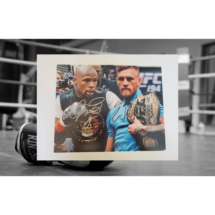 Floyd Money Mayweather Conor McGregor 8 x 10 photo signed with proof